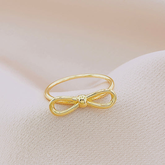 925 Silver Bowknot Plain Ring