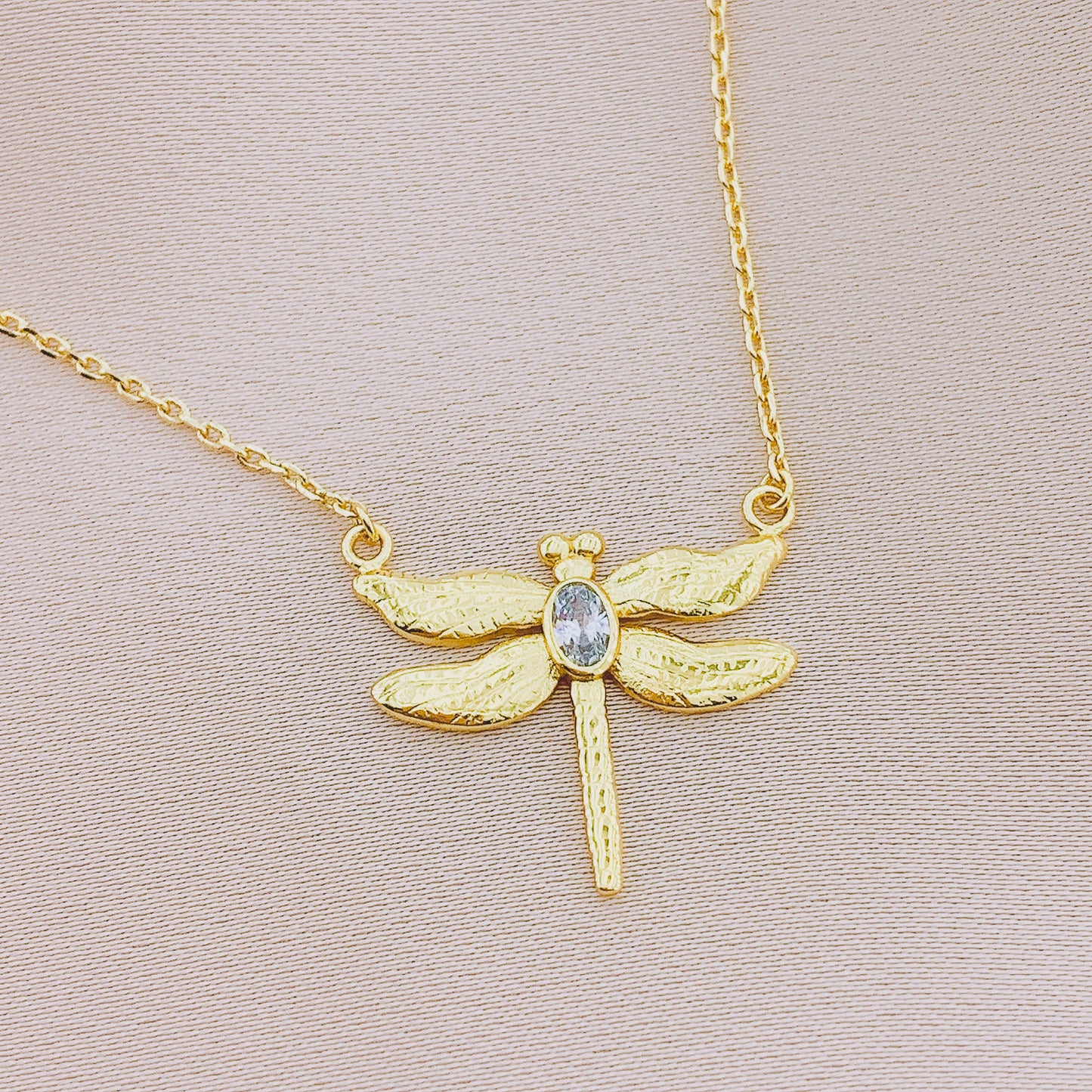 Women's CZ Dragonfly Pendant Necklace