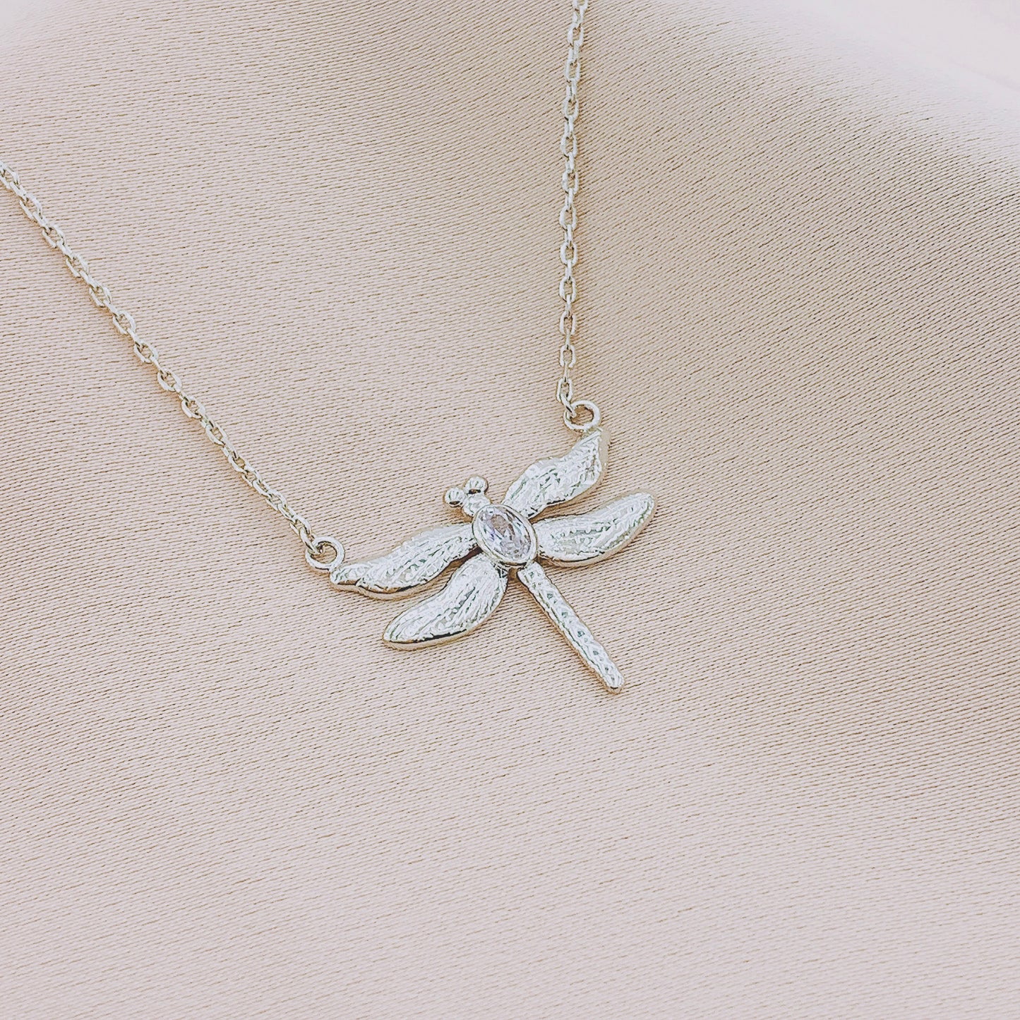Women's CZ Dragonfly Pendant Necklace