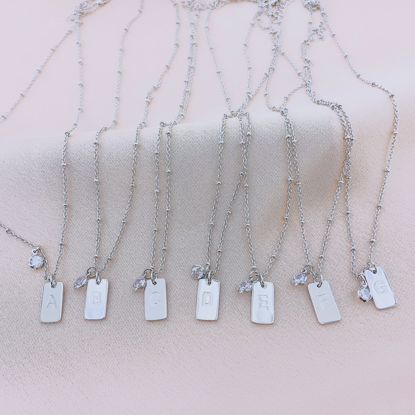 Women's Tag Initial Letter Necklace