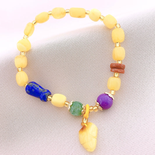 Women's Fashion Yellow noneystone Beads Gemstone Bracelet