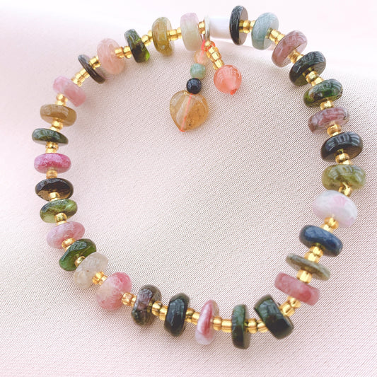 925 Silver Tourmaline Beads Gemstone Bracelet