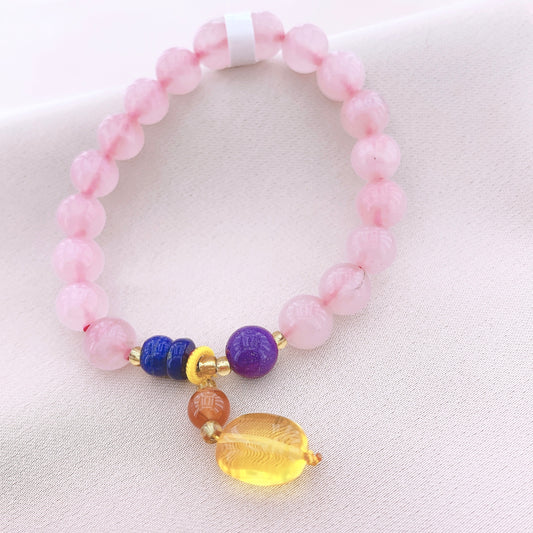 Women's Fashion Rose Quartz Beads Gemstone Bracelet