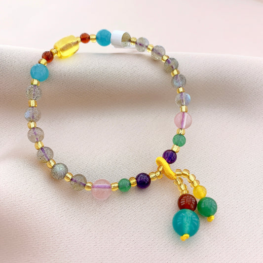 Women's Fashion Labradorite Beads Gemstone Bracelets