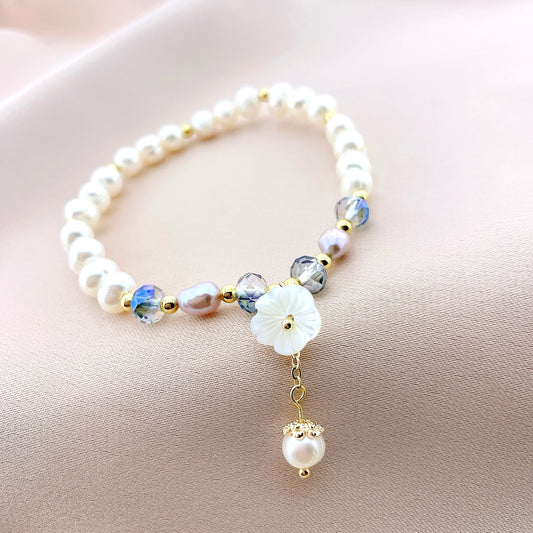 925 Silver Fresh Water Pearl Gemstone Bracelet