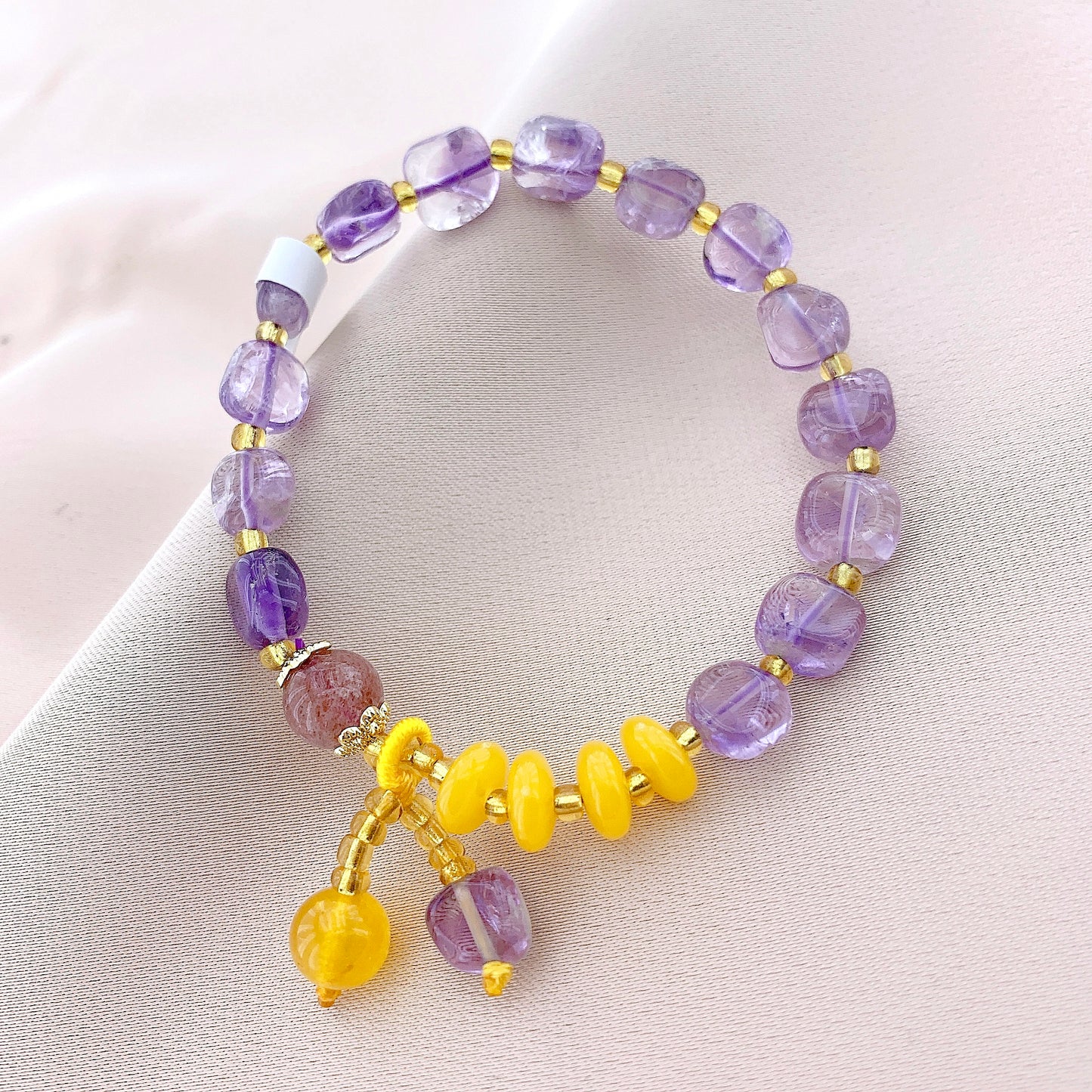 Women's Amethyst Beads Gemstone Bracelet
