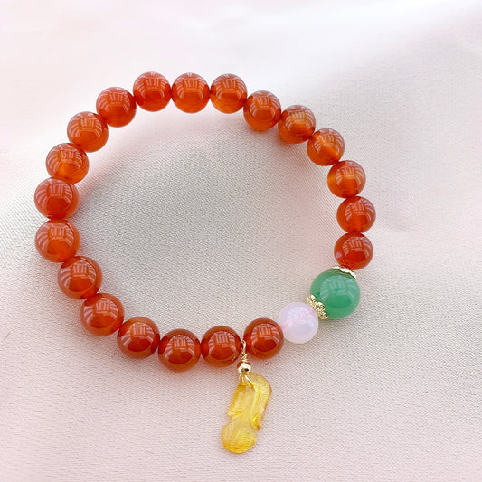 Women's Fashion Red Onyx Beads Gemstone Bracelets